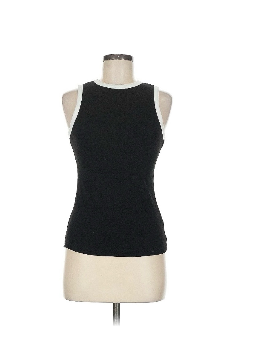 Commense Black Tank Top with White Trim